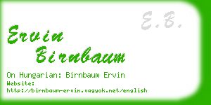 ervin birnbaum business card
